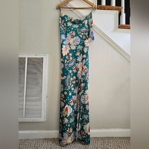 SOLD!! NWT Floral Satin Slip Dress